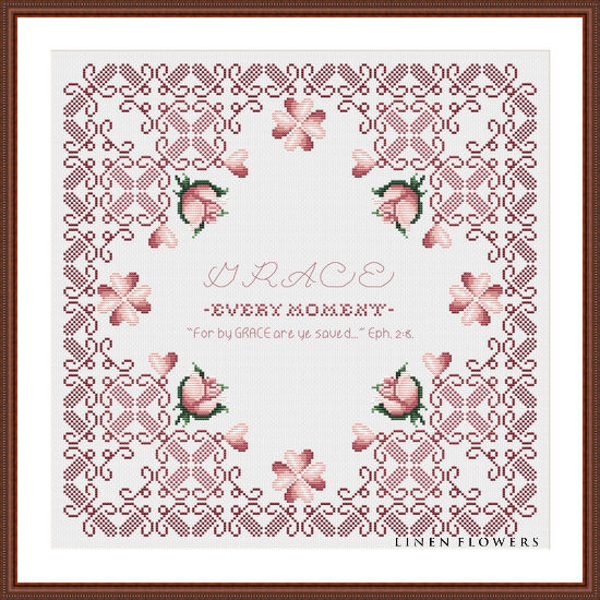 Grace Every Moment with Pink Roses and Pink Background