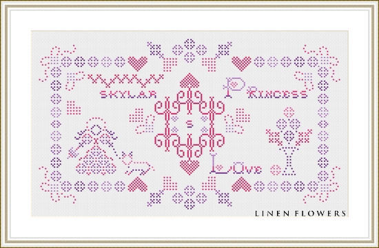 #261 Princess Monogram by Linen Flowers