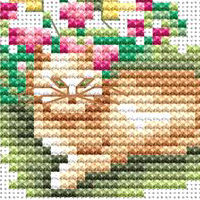 Garden Kitty Complimentary Chart by Linen Flwoers