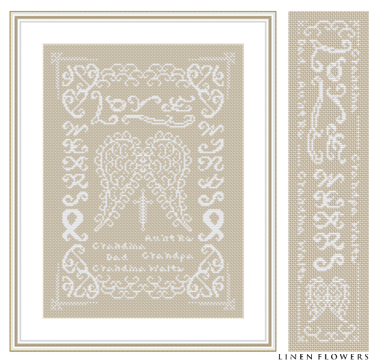 #282LF Love Wears Wings Sampler And Bookmark